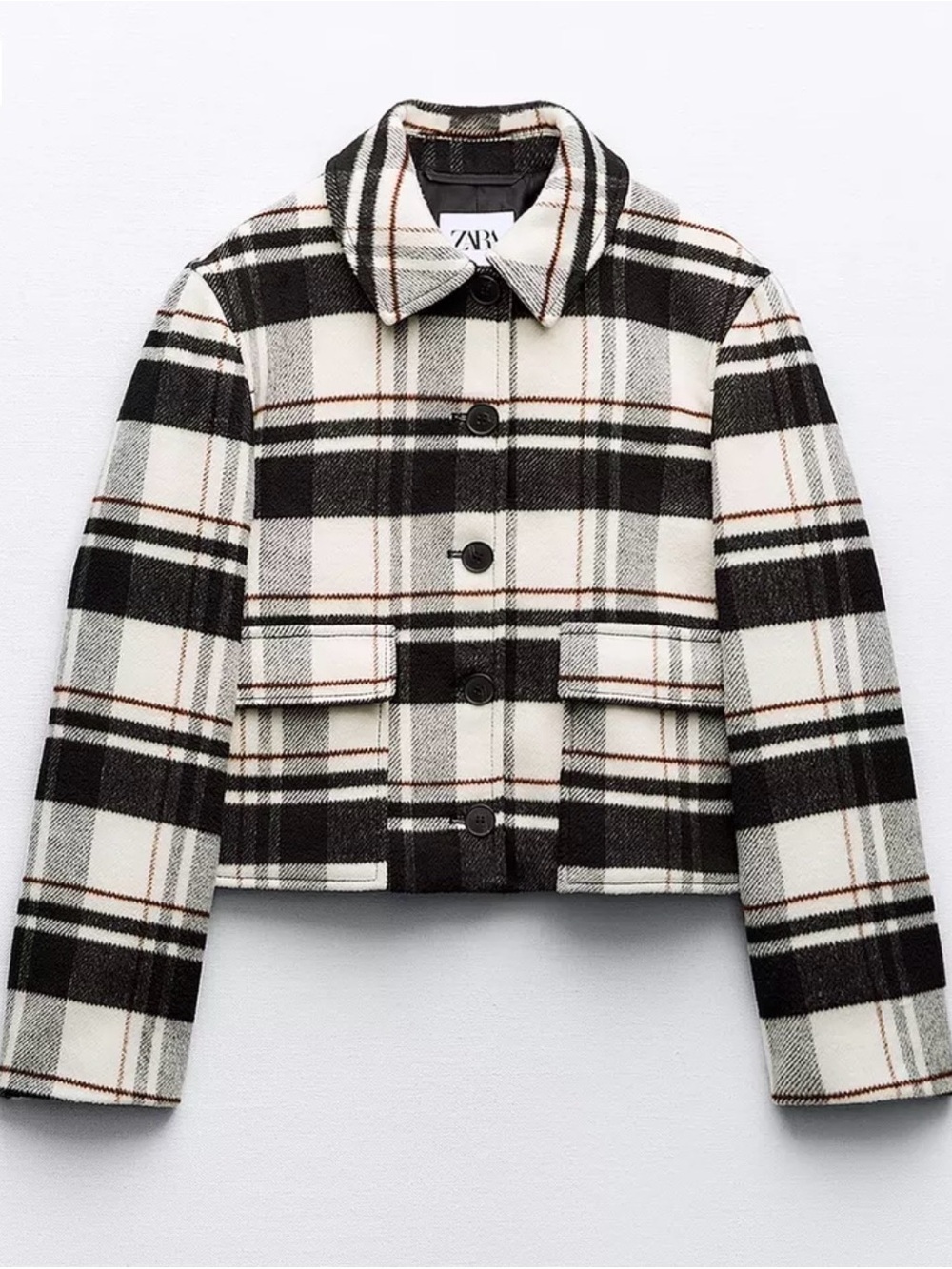 NWT Zara Plaid Button Up Jacket - Picture 1 of 4